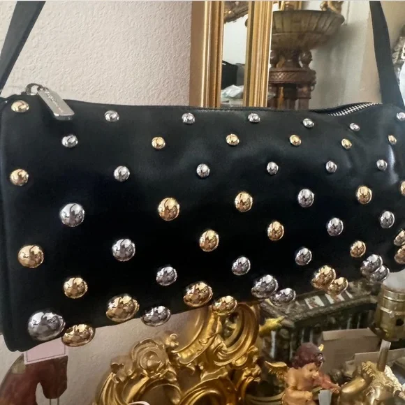 Bcbgeneration studded bag silver gold and monogram logo on the back - Picture 4 of 8